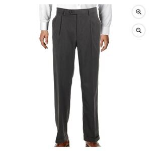 Lauren Ralph Lauren Mens Gray Pleated Cuffed Dress Pants Wool Blend Slacks